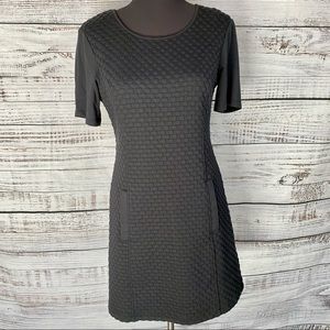TART Solid Black Tonal Dot Shift Knit Dress M